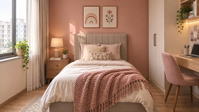 Centre the bed on the longest wall - Design a Small Bedroom for a Girl