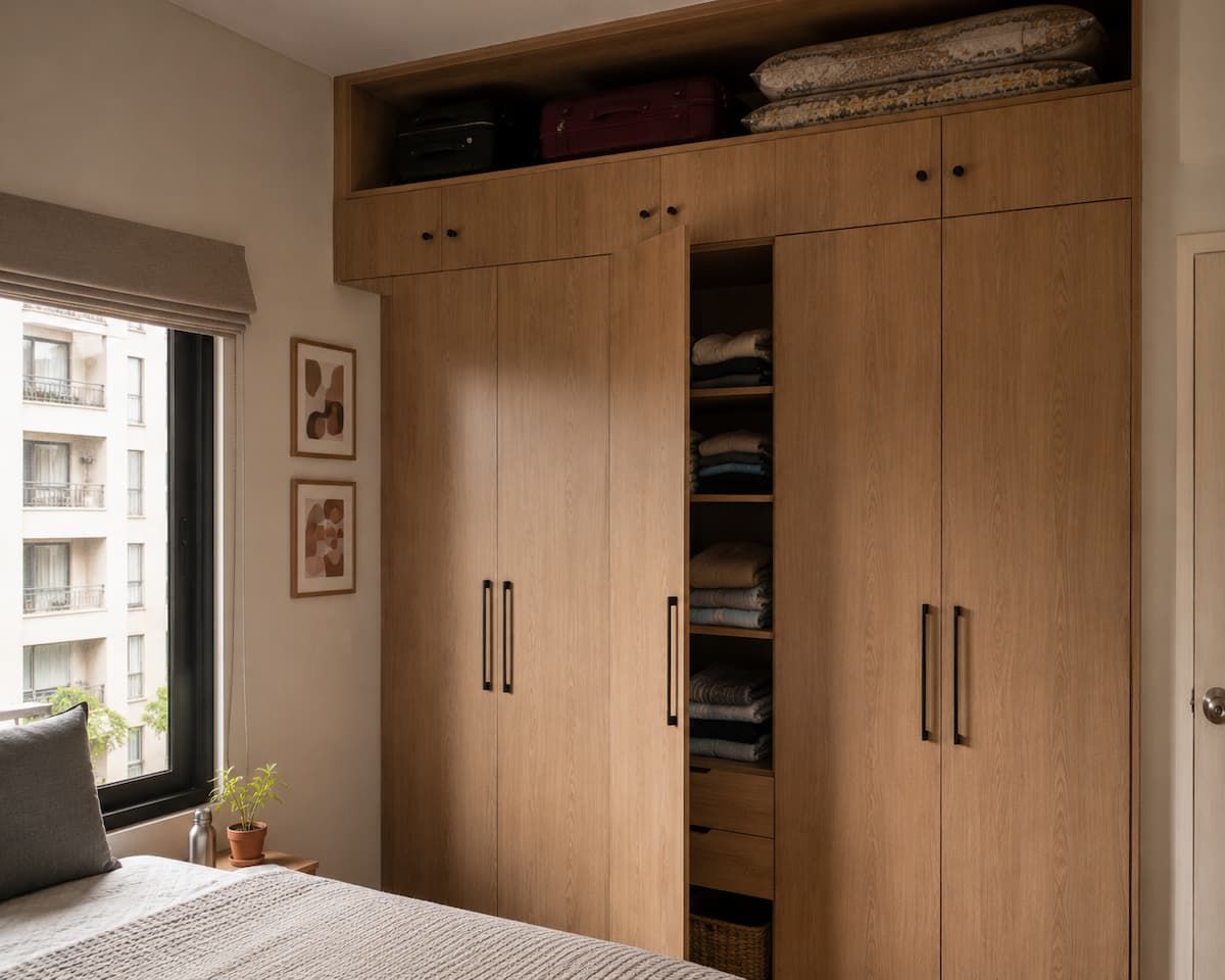 Choose a loft wardrobe over a wide one - Design a Small Bedroom for a Girl