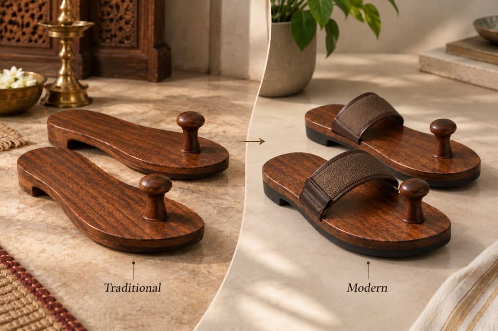 Traditional vs Modern Wooden Khadau Comparison