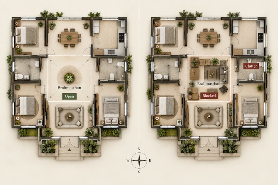 Vastu Brahmasthan Centre of Home Explained Visually