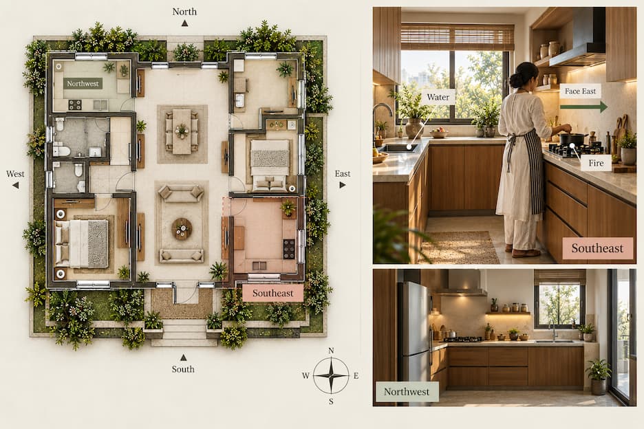 Vastu Kitchen Direction and Cooking Placement Guide