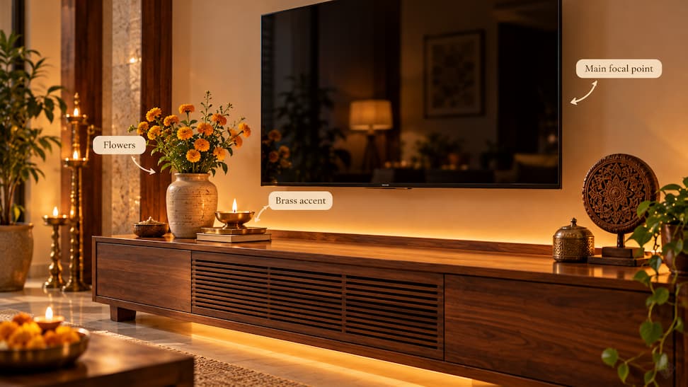 Decorate the TV Unit or Main Console