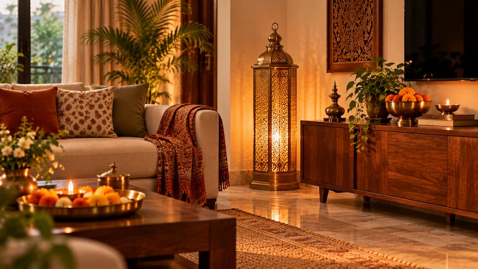 Warm Boho Living Room Glow